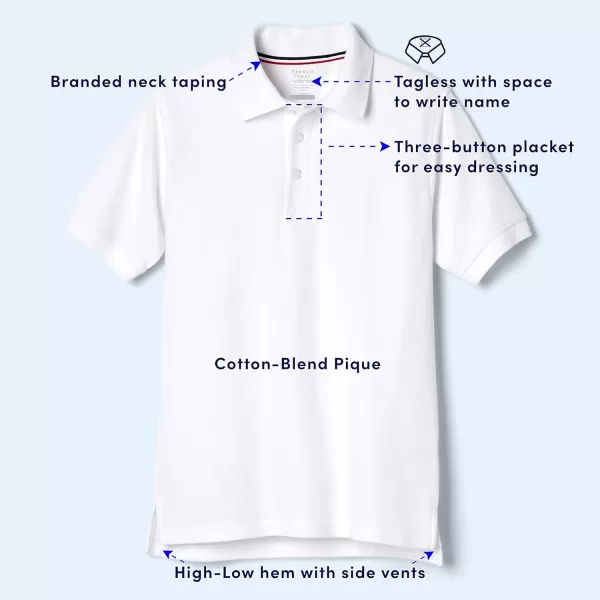 French Toast Men's Short Sleeve Pique Polo T-Shirt