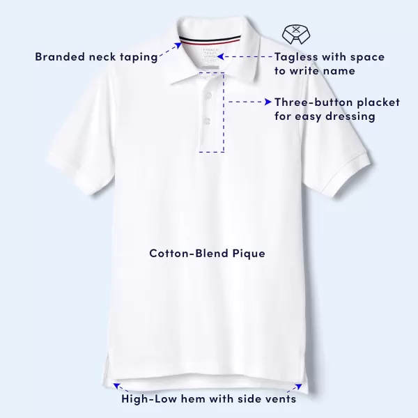 French Toast Men's Short Sleeve Pique Polo T-Shirt
