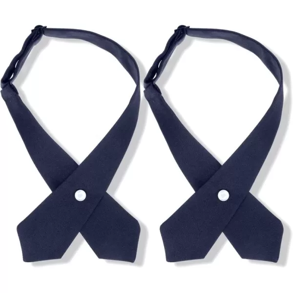2 Pack French Girls Uniform Tie Cross Tie for Girls Adjustable Neck Tie School Uniform for Girl Cross Neck Tie Girl Neck Tie