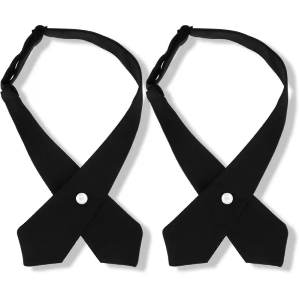2 Pack French Girls Uniform Tie Cross Tie for Girls Adjustable Neck Tie School Uniform for Girl Cross Neck Tie Girl Neck Tie