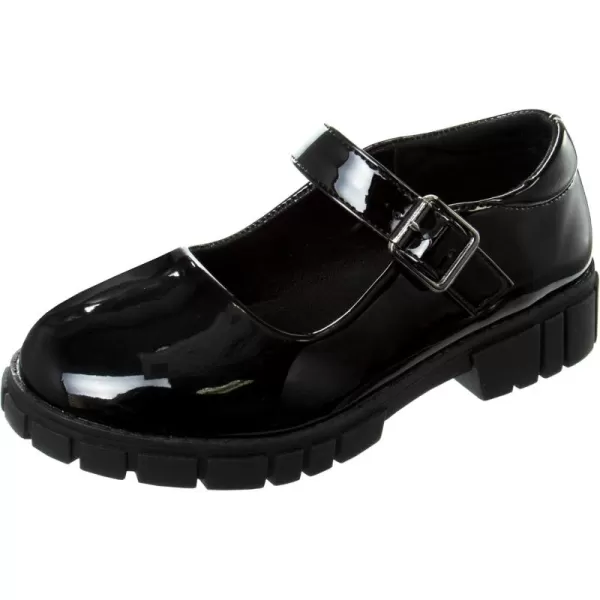 French Toast Girls Round Toe Ankle Strap MaryJane School Shoes - Mary Jane Chunky Platform Oxford Dress Shoe Pumps - Black/Navy/Brown 