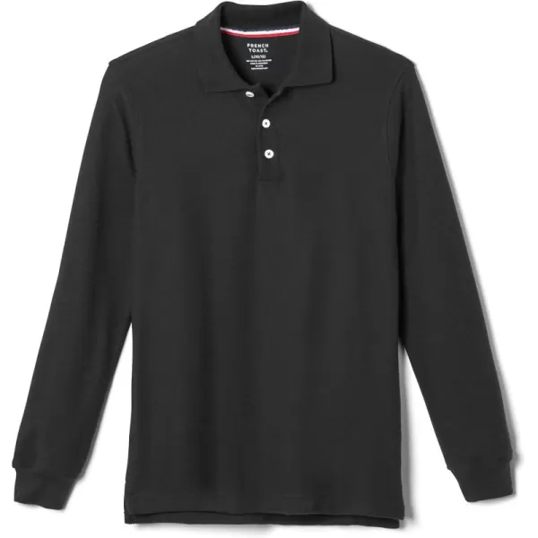 French Toast Men's Long Sleeve Cotton Blend Pique Polo Shirt