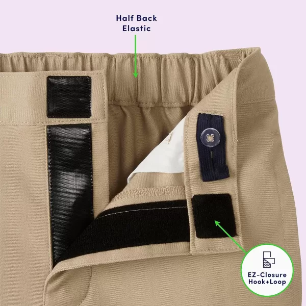 French Toast Boys' Adaptive Flat Front Shorts with Hook and Loop Closure and Elastic Waist)