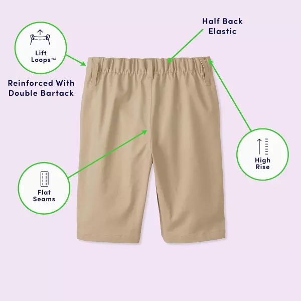 French Toast Boys' Adaptive Flat Front Shorts with Hook and Loop Closure and Elastic Waist)