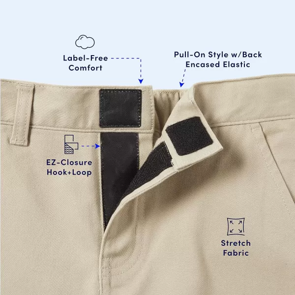 French Toast Boys' Adaptive Relaxed Fit Twill Pants with Hook and Loop Closure and Pull-Apart Leg Openings
