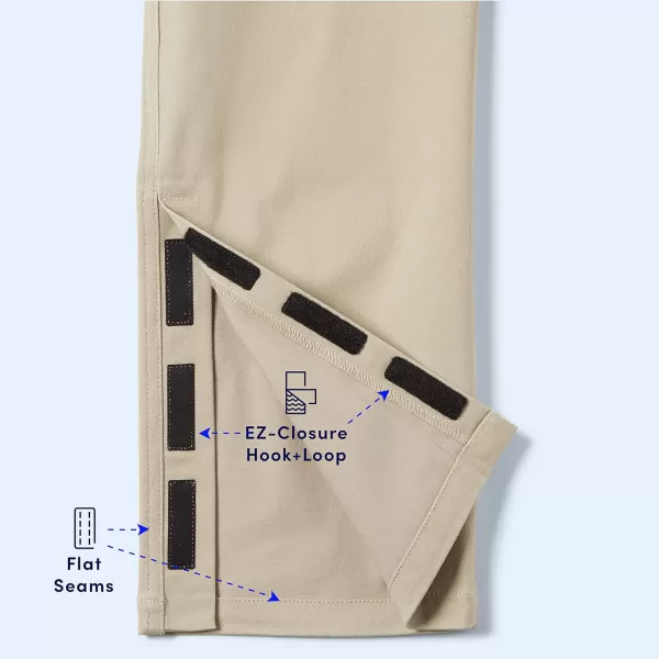 French Toast Boys' Adaptive Relaxed Fit Twill Pants with Hook and Loop Closure and Pull-Apart Leg Openings