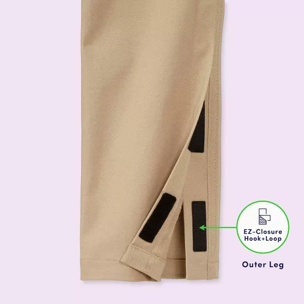 French Toast Boys' Adaptive Relaxed Fit Twill Pants with Hook and Loop Closure and Pull-Apart Leg Openings)