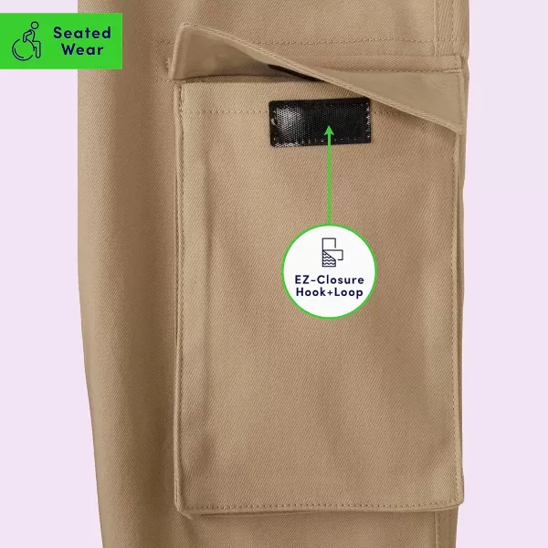 French Toast Boys' Adaptive Seated Straight Fit Stretch Twill Pant with Thigh Pocket