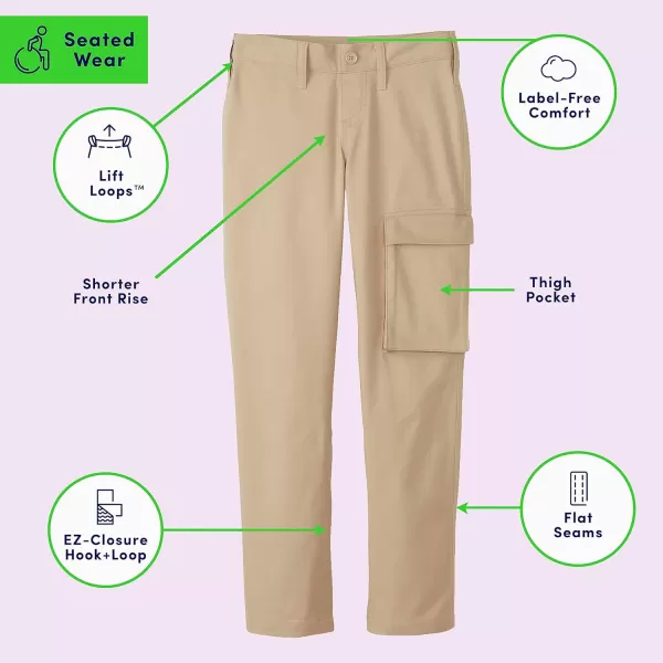 French Toast Boys' Adaptive Seated Straight Fit Stretch Twill Pant with Thigh Pocket
