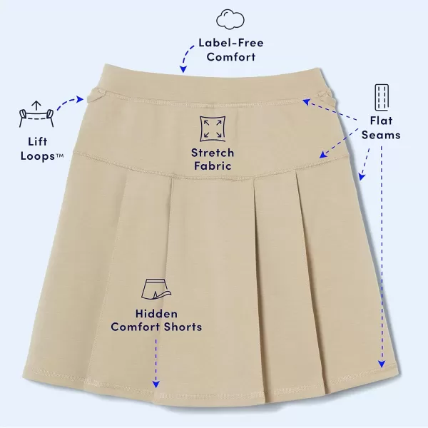 French Toast Girls' Adaptive Pleated Ponte Scooter Skirt with Pull-up Lift Loops