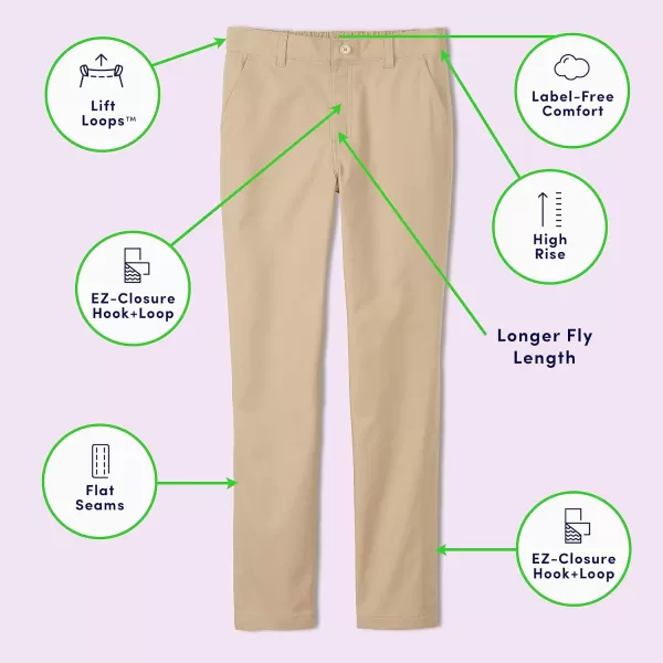 French Toast Girls' Adaptive Straight Leg Stretch Twill Pant)