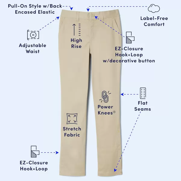 French Toast Girls' Adaptive Straight Pants with Hook and Loop Closure and Pull-Apart Leg Openings