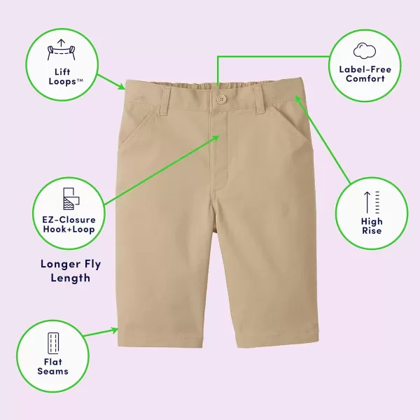 French Toast Girls' Adaptive Stretch Twill Bermuda Short)