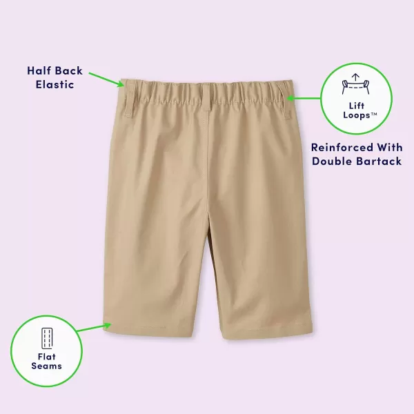 French Toast Girls' Adaptive Stretch Twill Bermuda Short)