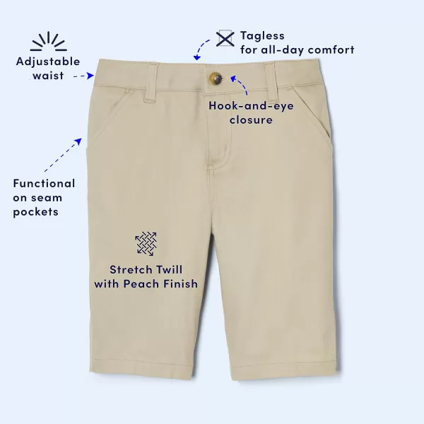 French Toast Girls' Adjustable Waist Stretch Twill Bermuda Short