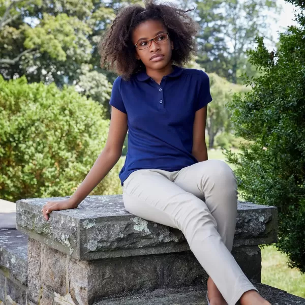 French Toast Girls' Little Stretch Twill Skinny Leg Pant with Pockets, School Uniforms for Kids and Teens