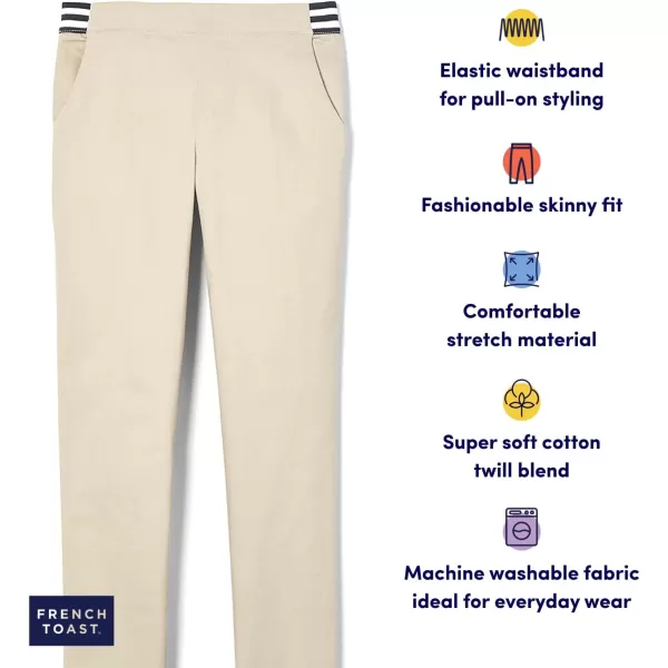 French Toast Girls Pull On Skinny Fit Stretch Pants with Elastic Waist and Pockets, School Uniform for Kids