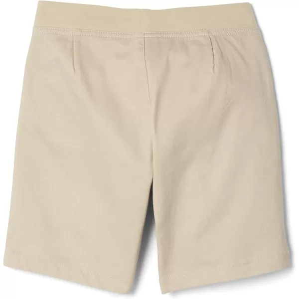 French Toast Girls Pull On Stretch Tie Front Twill Short with Knit Waistband