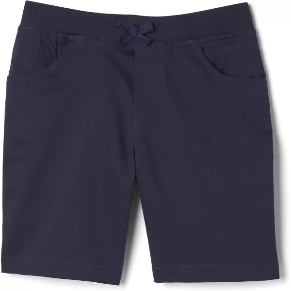 French Toast Girls Pull On Stretch Tie Front Twill Short with Knit Waistband