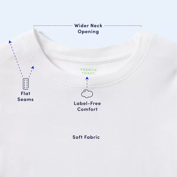French Toast Kids' Adaptive Short Sleeve Super-Soft Crewneck Tee Shirt with Flat Seams