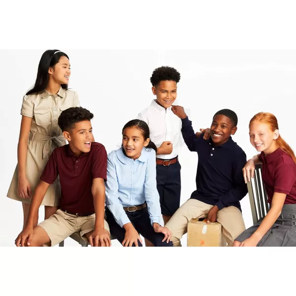 French Toast Pique Polo School Uniform Shirt with Long Sleeves for Boys and Girls