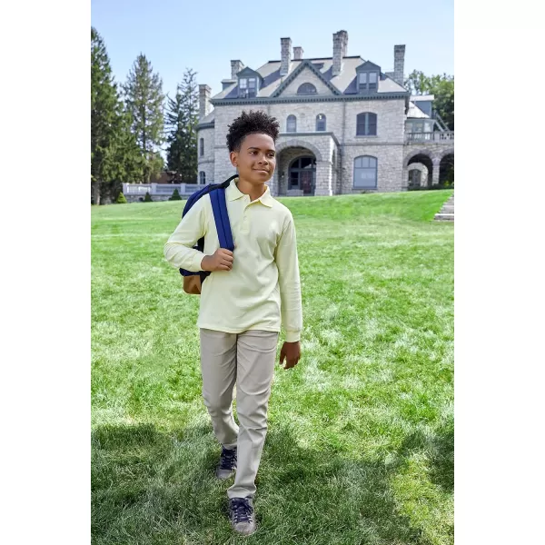 French Toast Pique Polo School Uniform Shirt with Long Sleeves for Boys and Girls