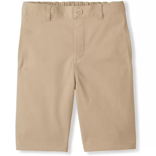 French Toast Boys' Adaptive Flat Front Shorts with Hook and Loop Closure and Elastic Waist)