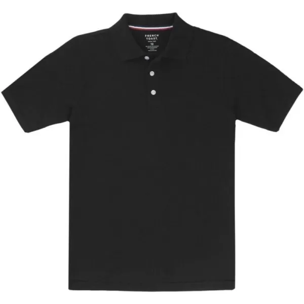 French Toast Boys Short Sleeve Pique Polo Shirt , Black, 10