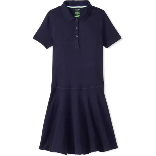 French Toast Girls' Adaptive Short Sleeve Polo Dress with Hidden Hook and Loop Placket Closure)