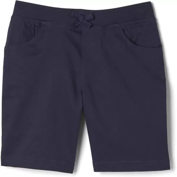 French Toast Girls Pull On Stretch Tie Front Twill Short with Knit Waistband