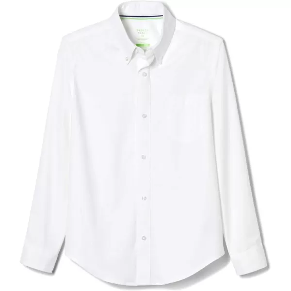 French Toast Kids' Adaptive Long Sleeve Oxford Shirt with Hidden Hook and Loop Placket and Cuffs