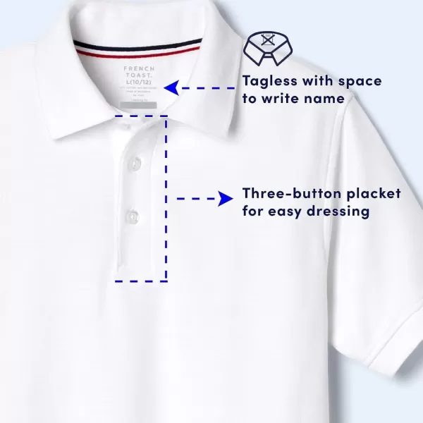 French Toast Boys' 2-Pack Short Sleeve Pique Polo Shirt