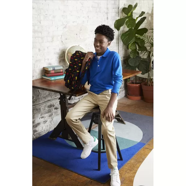 French Toast Boys' Adjustable Waist Straight Fit Stretch Twill Chino Pant