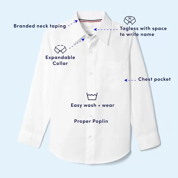 French Toast Boys' Expandable Collar Button Down Dress Shirt with Long Sleeves 