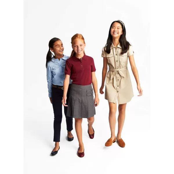 French Toast Girls' Long Sleeve Woven Shirt with Peter Pan Collar 