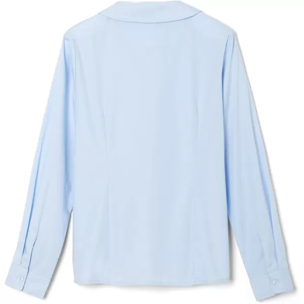 French Toast Girls' Long Sleeve Woven Shirt with Peter Pan Collar 
