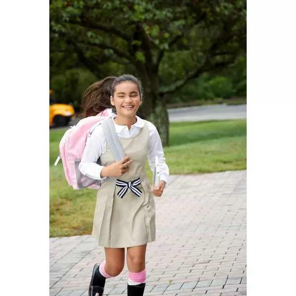 French Toast Girls' Long Sleeve Woven Shirt with Peter Pan Collar 