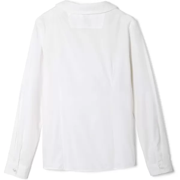 French Toast Girls' Long Sleeve Woven Shirt with Peter Pan Collar 