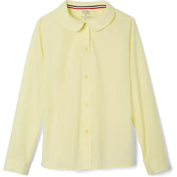 French Toast Girls' Long Sleeve Woven Shirt with Peter Pan Collar 