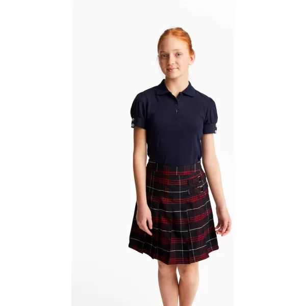 French Toast Girls Plus Size' Puff Sleeve Double Button Polo