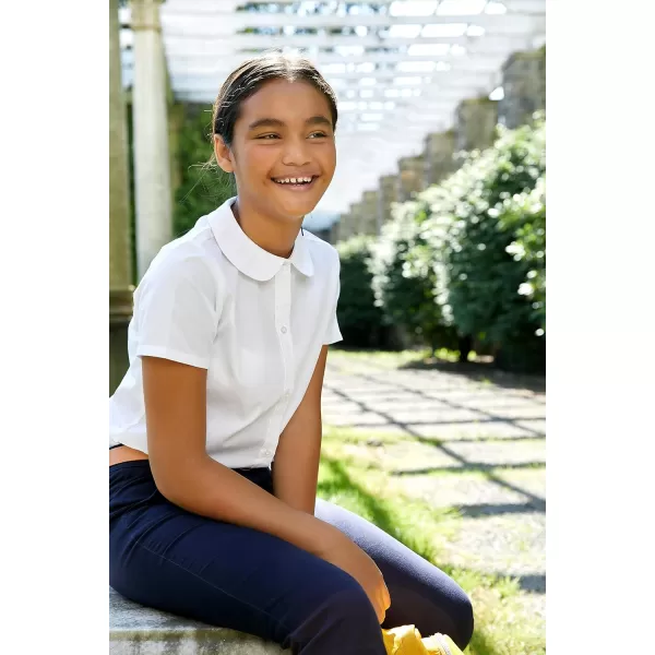 French Toast Girl's Short Sleeve Peter Pan Collar Blouse 