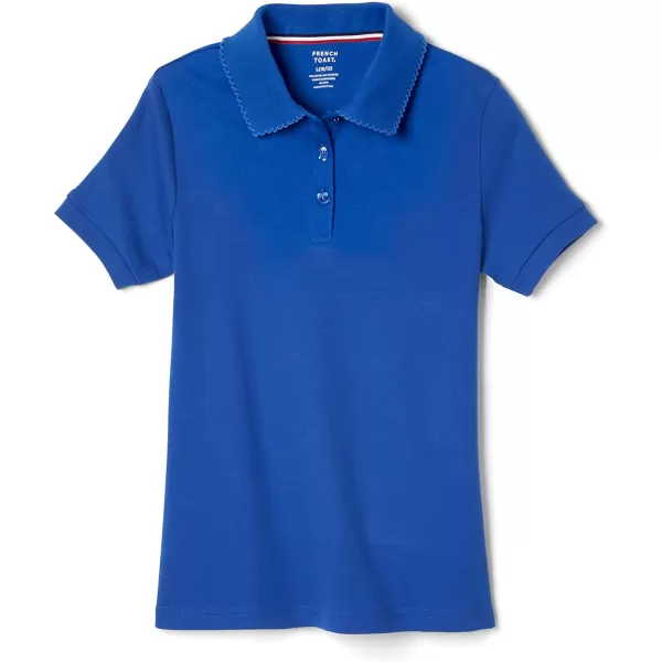 French Toast Girls' Short Sleeve Picot Collar Polo School Uniform Shirt 