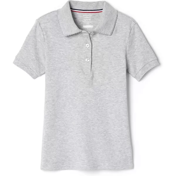 French Toast Girls' Short Sleeve Picot Collar Polo School Uniform Shirt 