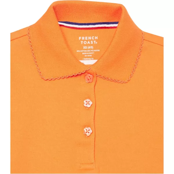 French Toast Girls' Short Sleeve Picot Collar Polo School Uniform Shirt 