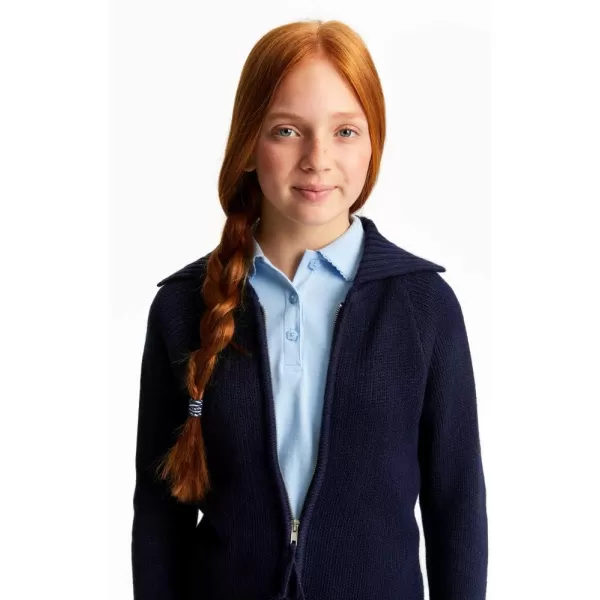 French Toast Girls' Short Sleeve Picot Collar Polo School Uniform Shirt 