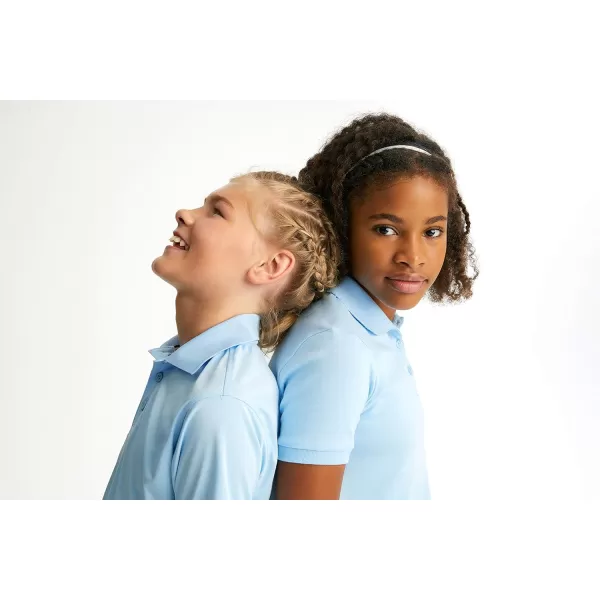 French Toast Girls' Short Sleeve Picot Collar Polo School Uniform Shirt 