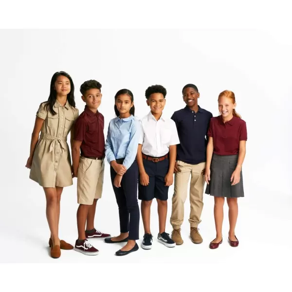 French Toast Girls' Short Sleeve Picot Collar Polo School Uniform Shirt 