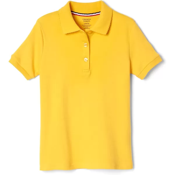 French Toast Girls' Short Sleeve Picot Collar Polo School Uniform Shirt 