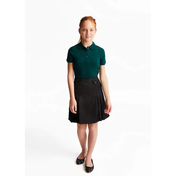French Toast Girls' Short Sleeve Picot Collar Polo School Uniform Shirt 