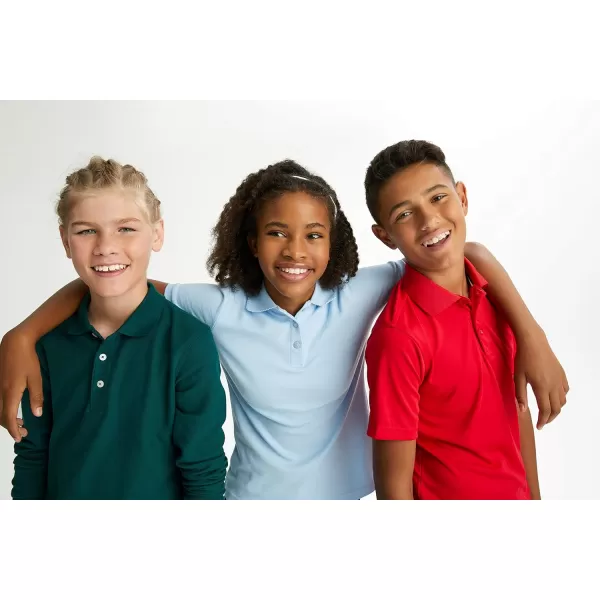French Toast Girls' Short Sleeve Picot Collar Polo School Uniform Shirt 